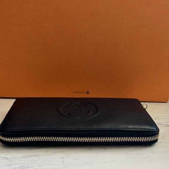 EUC Black Gucci Soho Interlocking GG XL Zip Around Continental Wallet Organizer - Picture 5 of 15